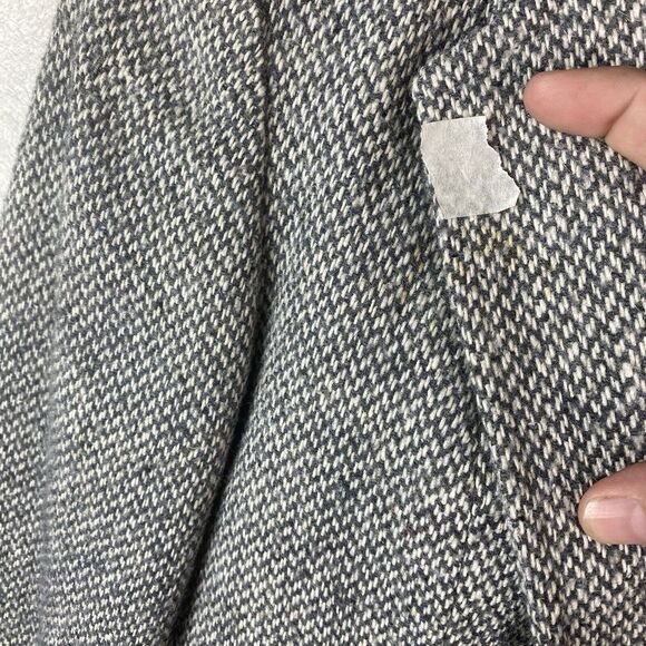 Vintage Oscar‎ de la Renta Wool Blazer Size 5/6 Herringbone Tweed Logo Lined - Picture 4 of 10